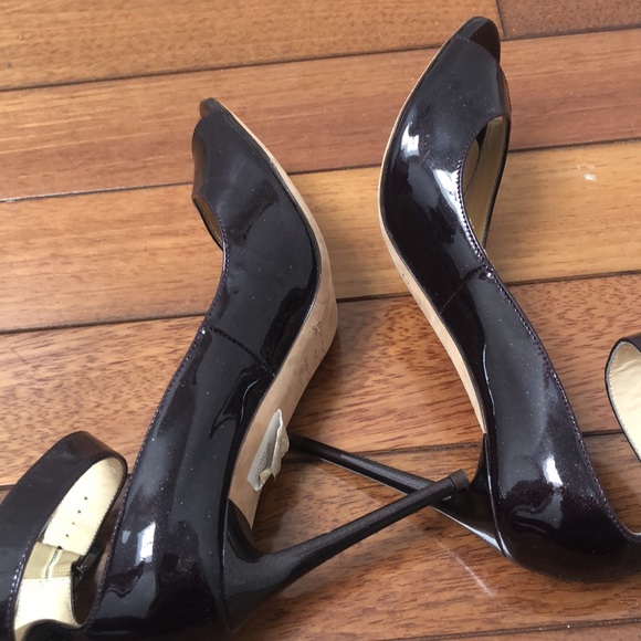 Jimmy Choo Henna 100 Sparkly Patent Bordeaux Heels 37/6.5 - Picture 5 of 16